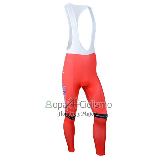 Katusha Ropa Ciclismo Culotte Largo 2014 Mangas Largas Blanco y Rojo